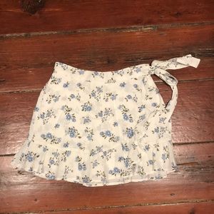 Hollister Floral Faux Wrap Skort